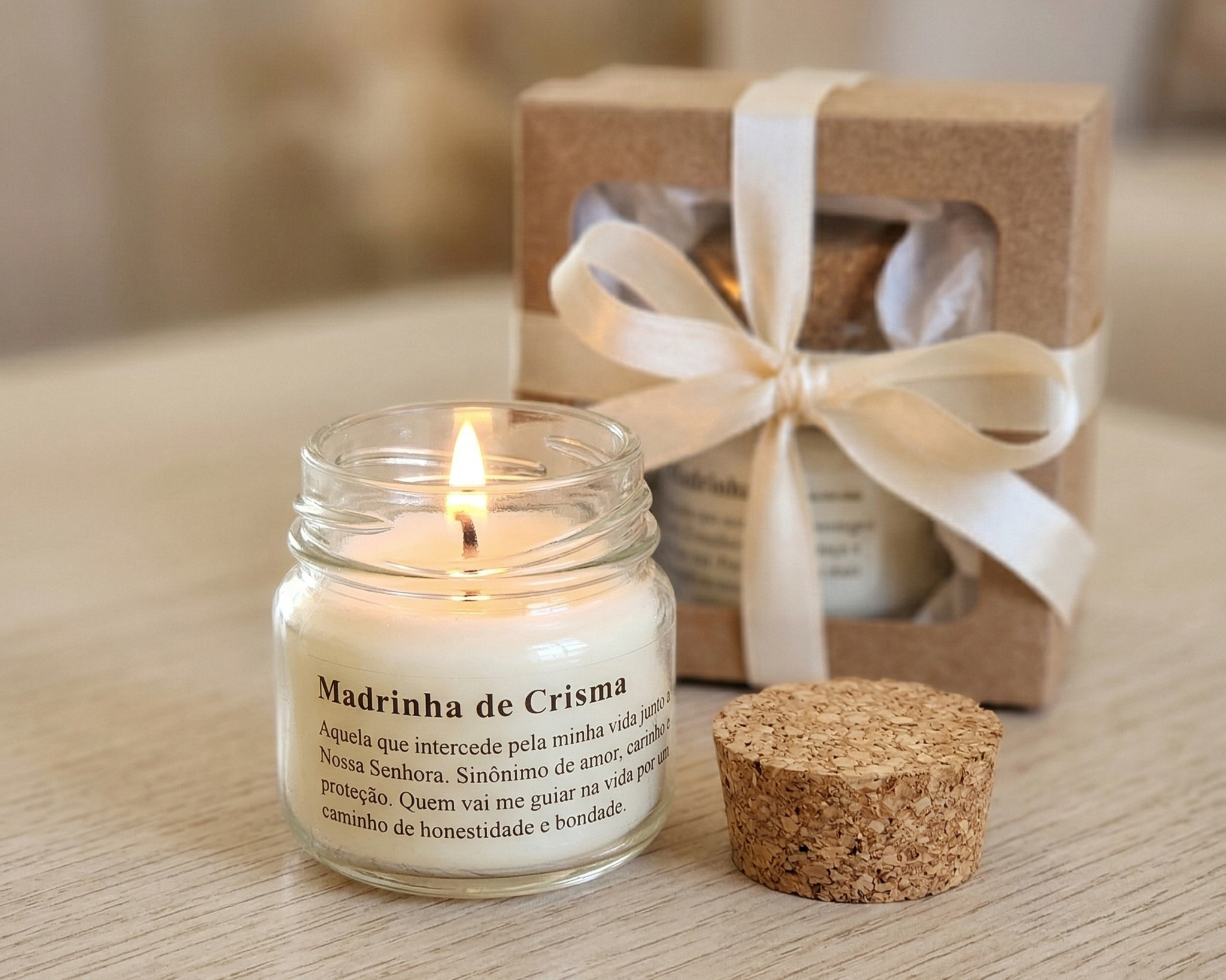 Vela aromática lembrancinha para Madrinha de Crisma