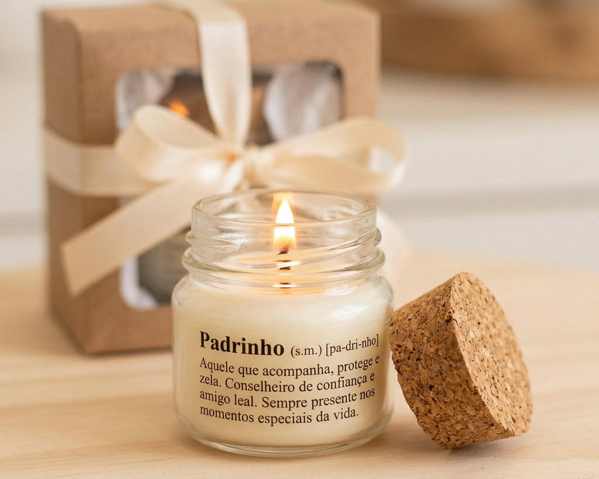 Vela aromática lembrancinha para padrinho